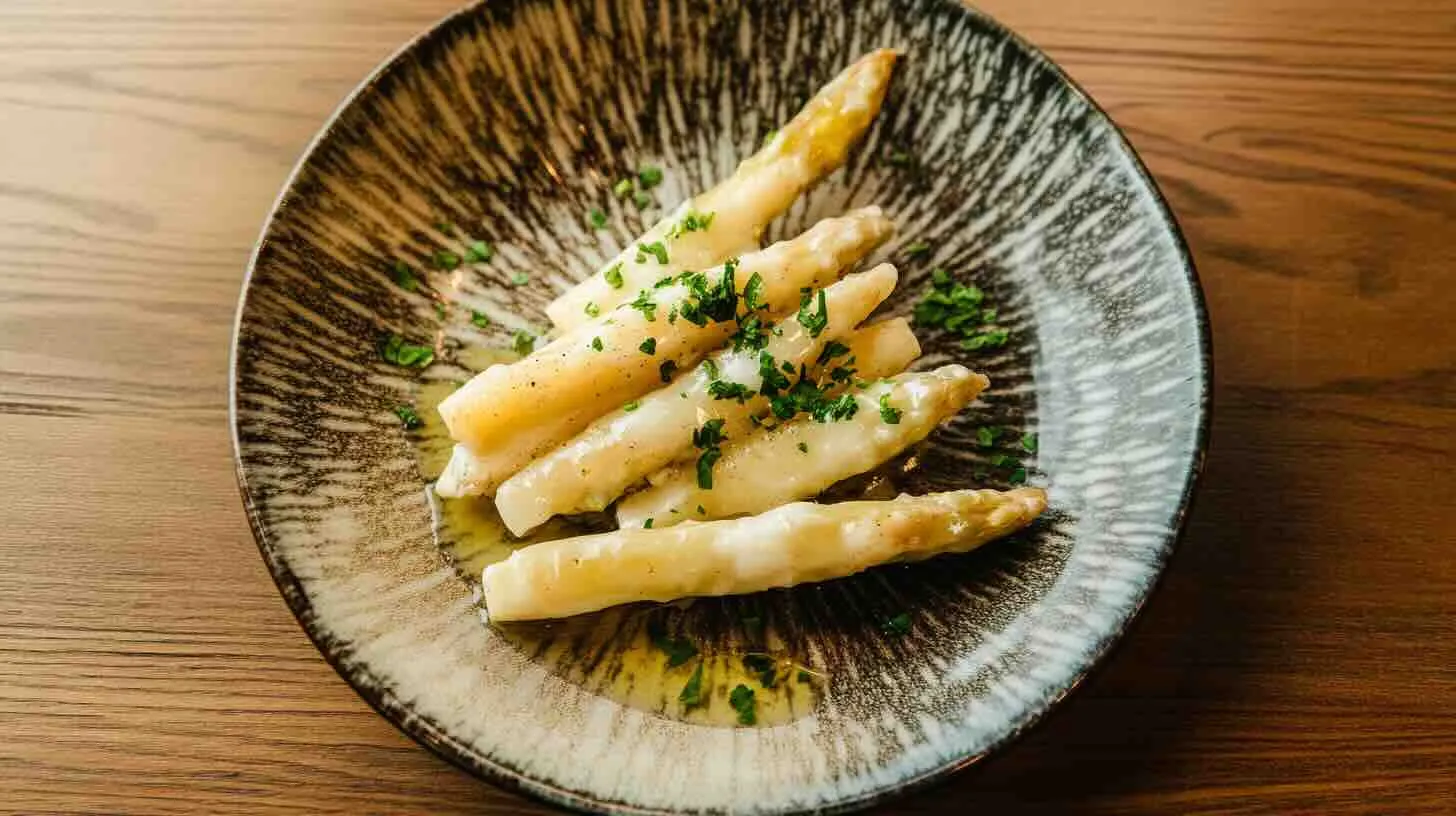 White asparagus with butter and parsley – Asparagus German recipes.